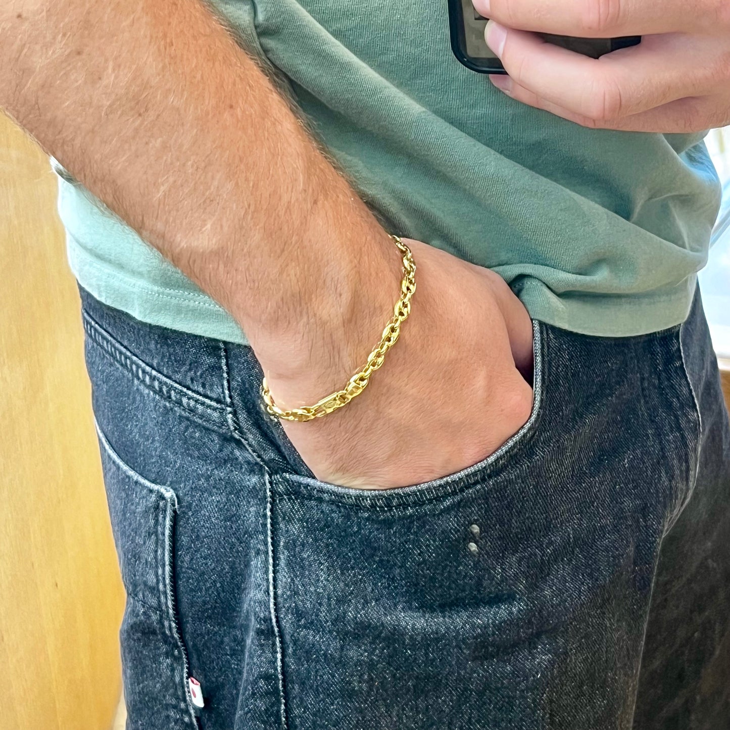 Bracciale a maglia marinara in oro giallo 18kt – 21,5 cm