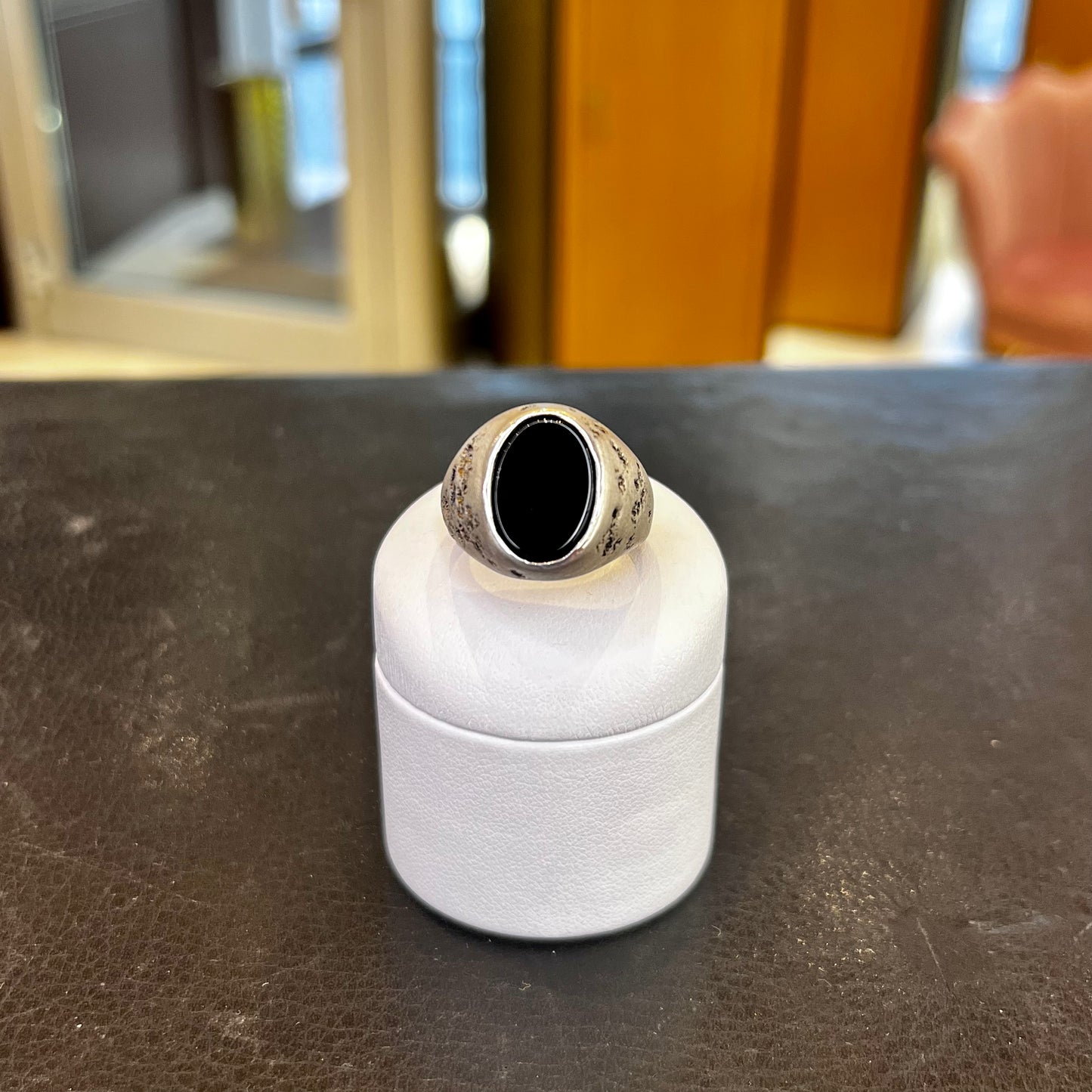 Anello Cratere di Onice Uomo