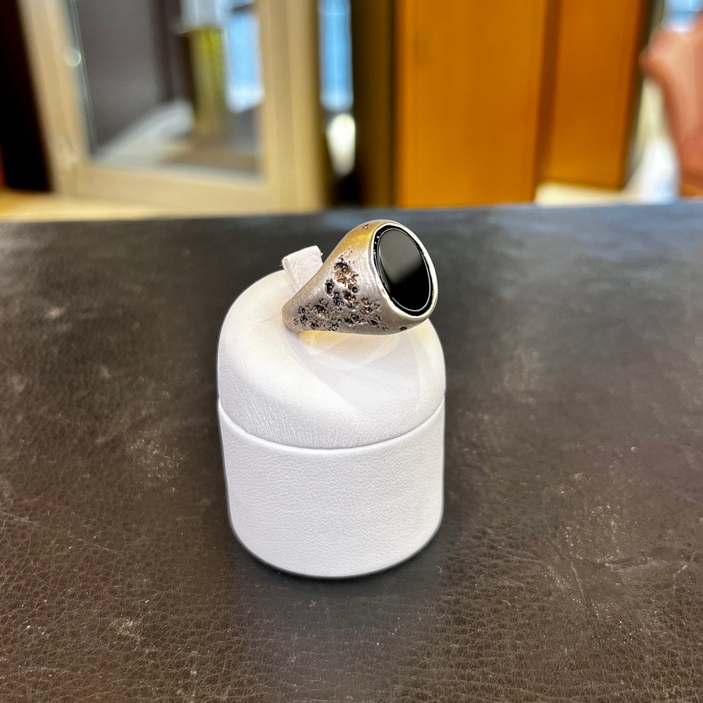 Anello Cratere di Onice Uomo