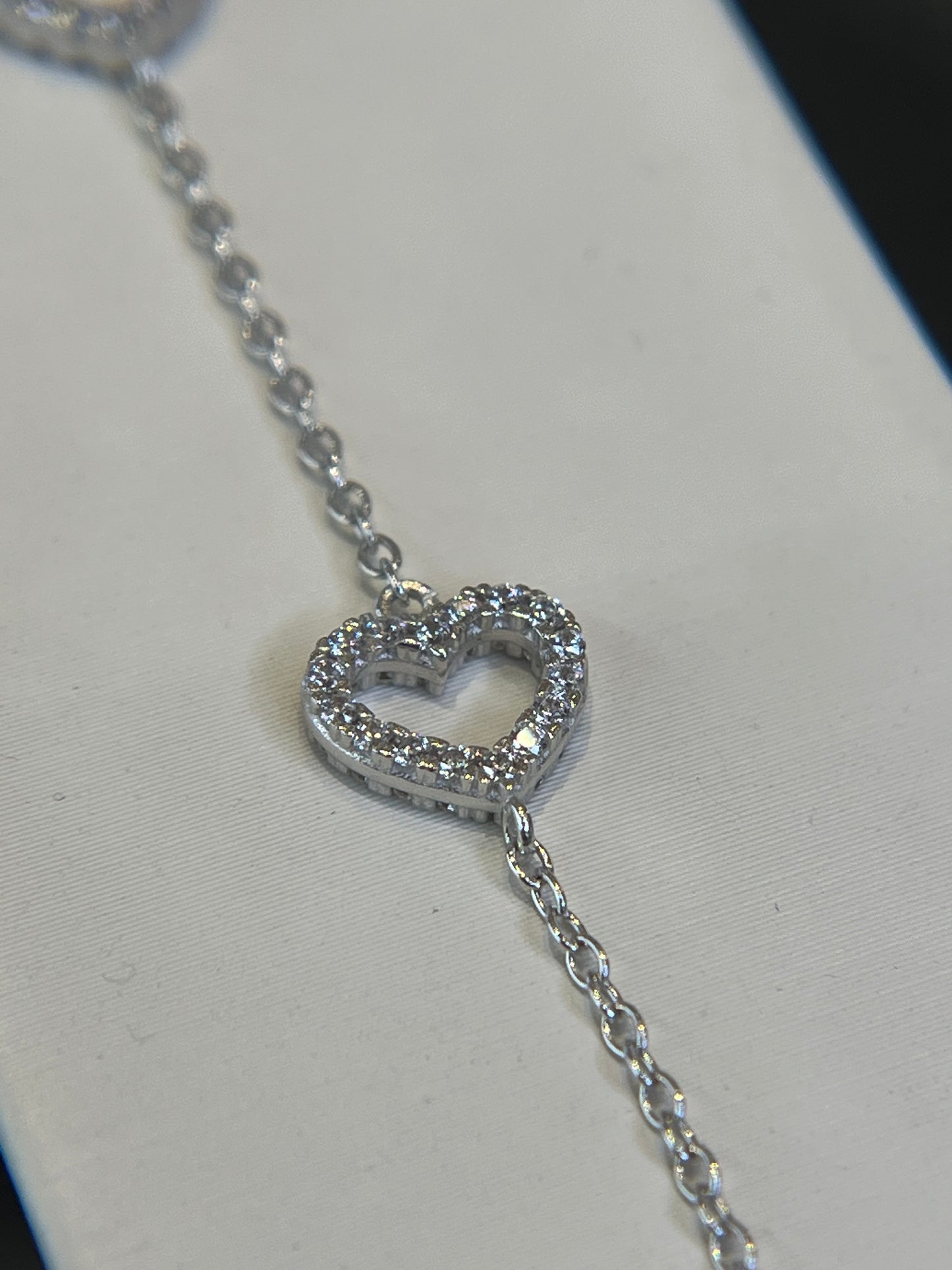 Braccialetto Contorno Cuore Bianco