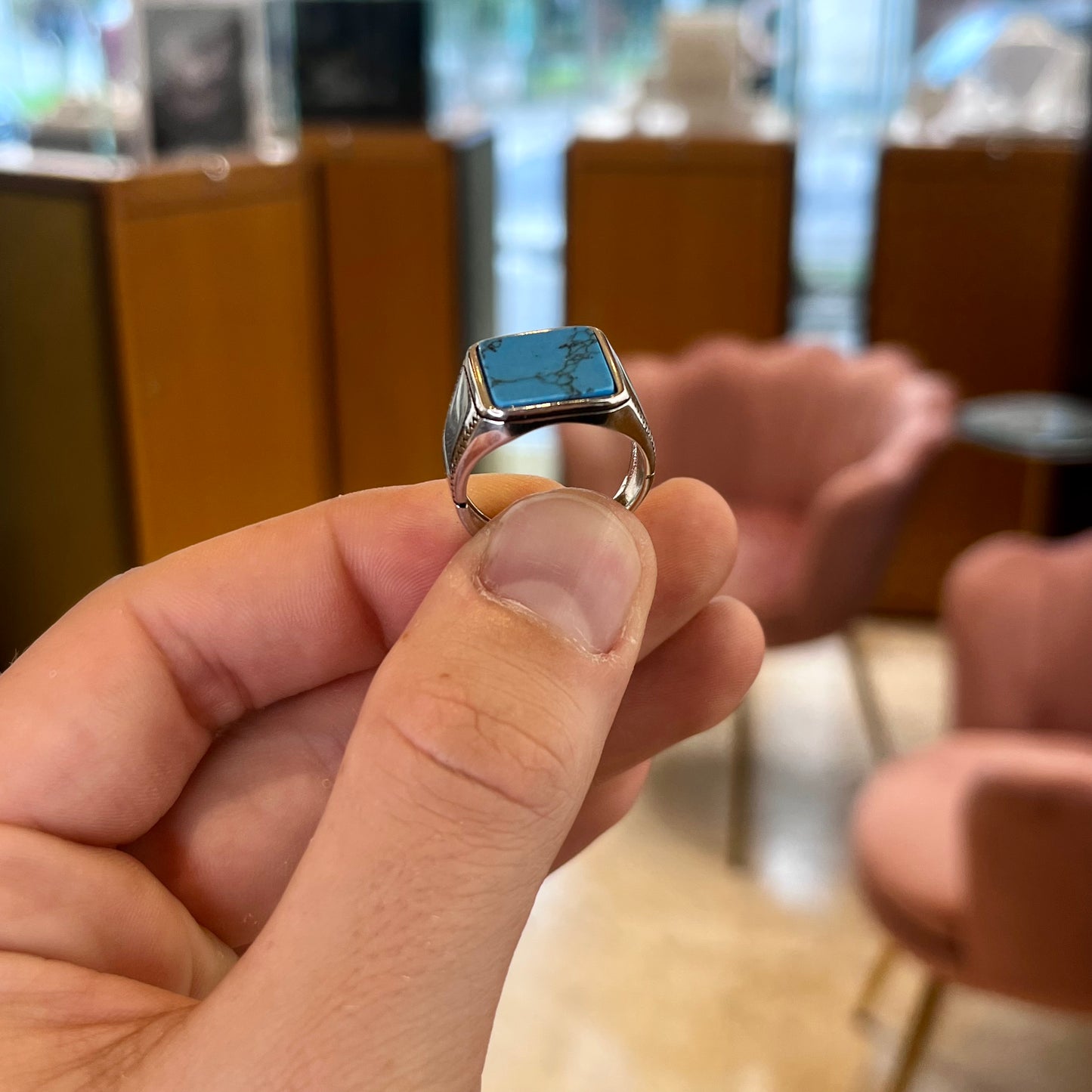 Anello Turchese Uomo