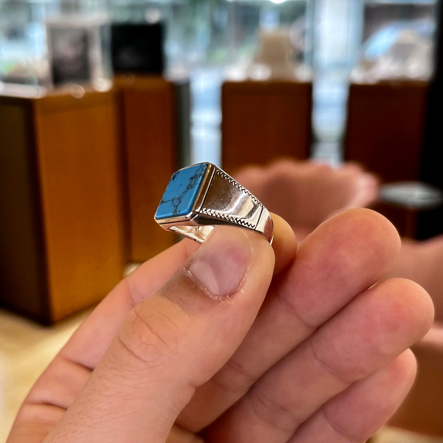 Anello Turchese Uomo