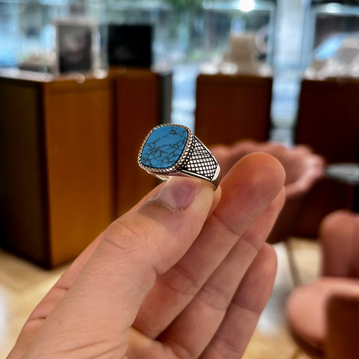 Anello Turchese Uomo