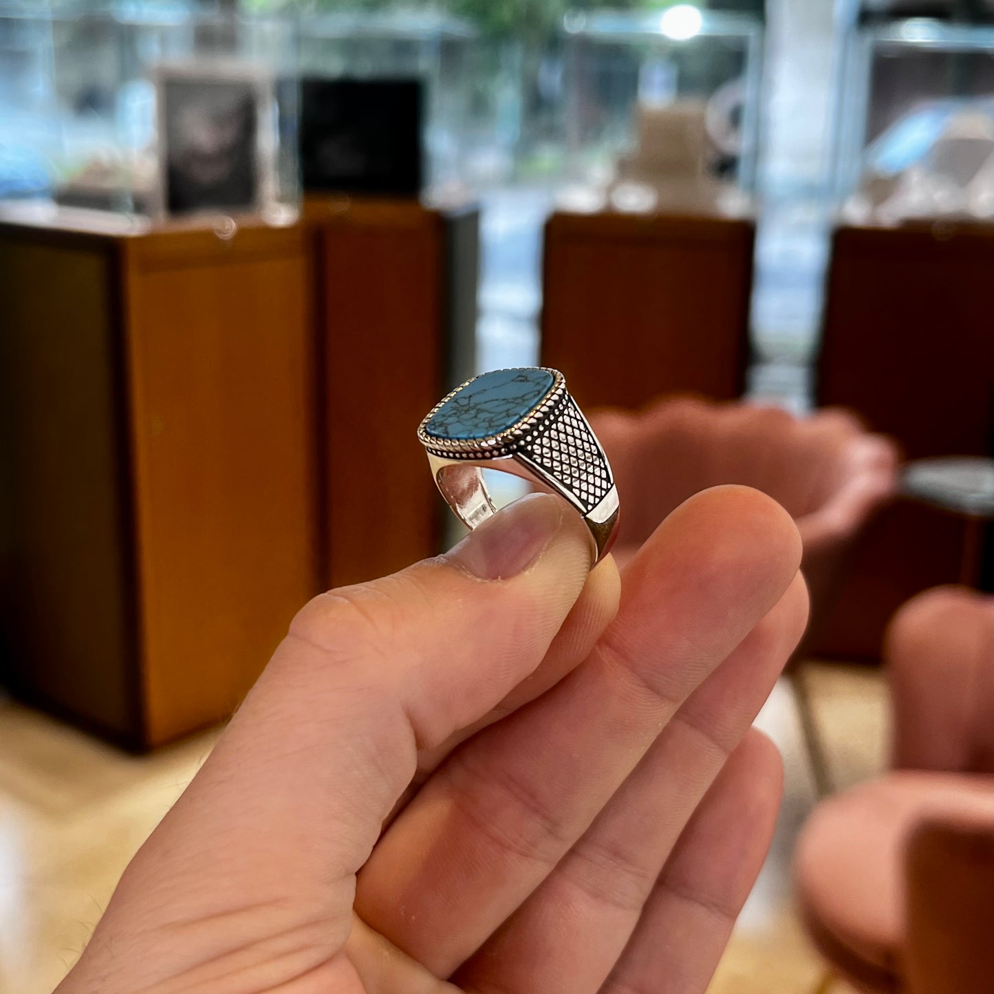 Anello Turchese Uomo