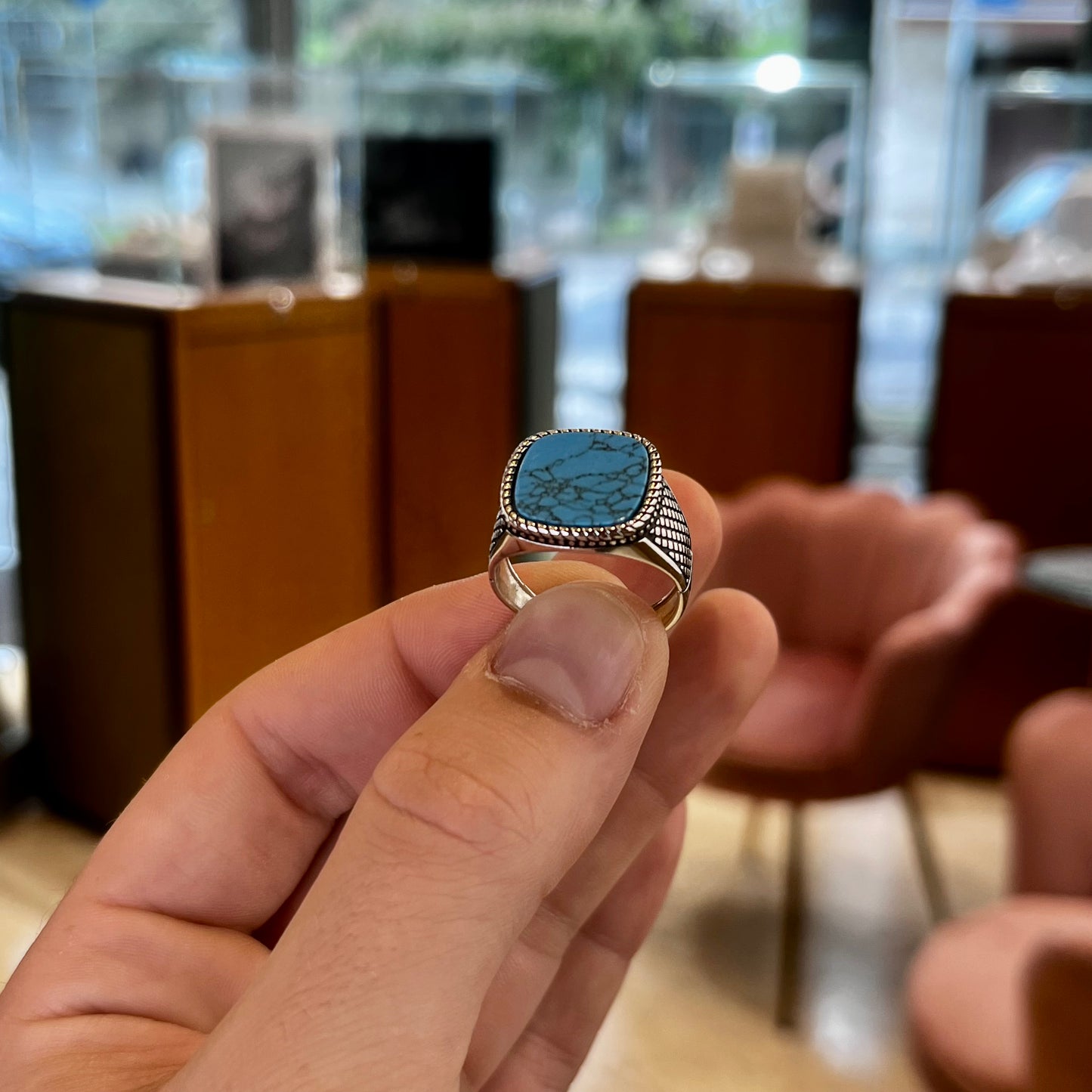 Anello Turchese Uomo