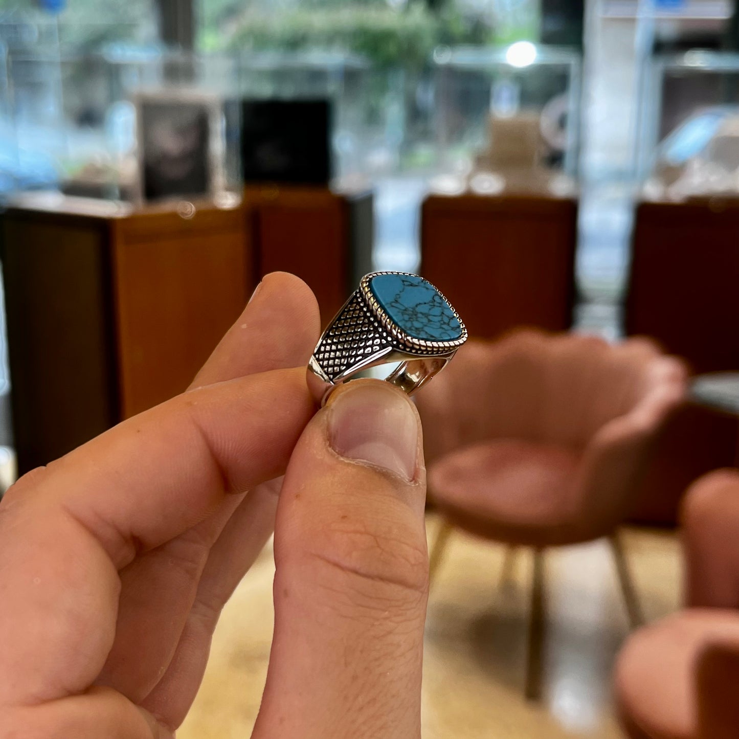 Anello Turchese Uomo