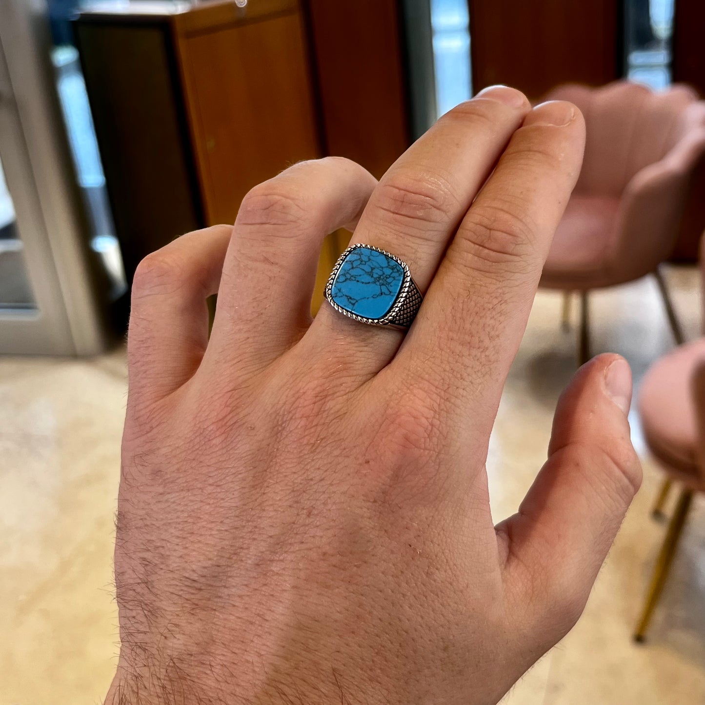 Anello Turchese Uomo