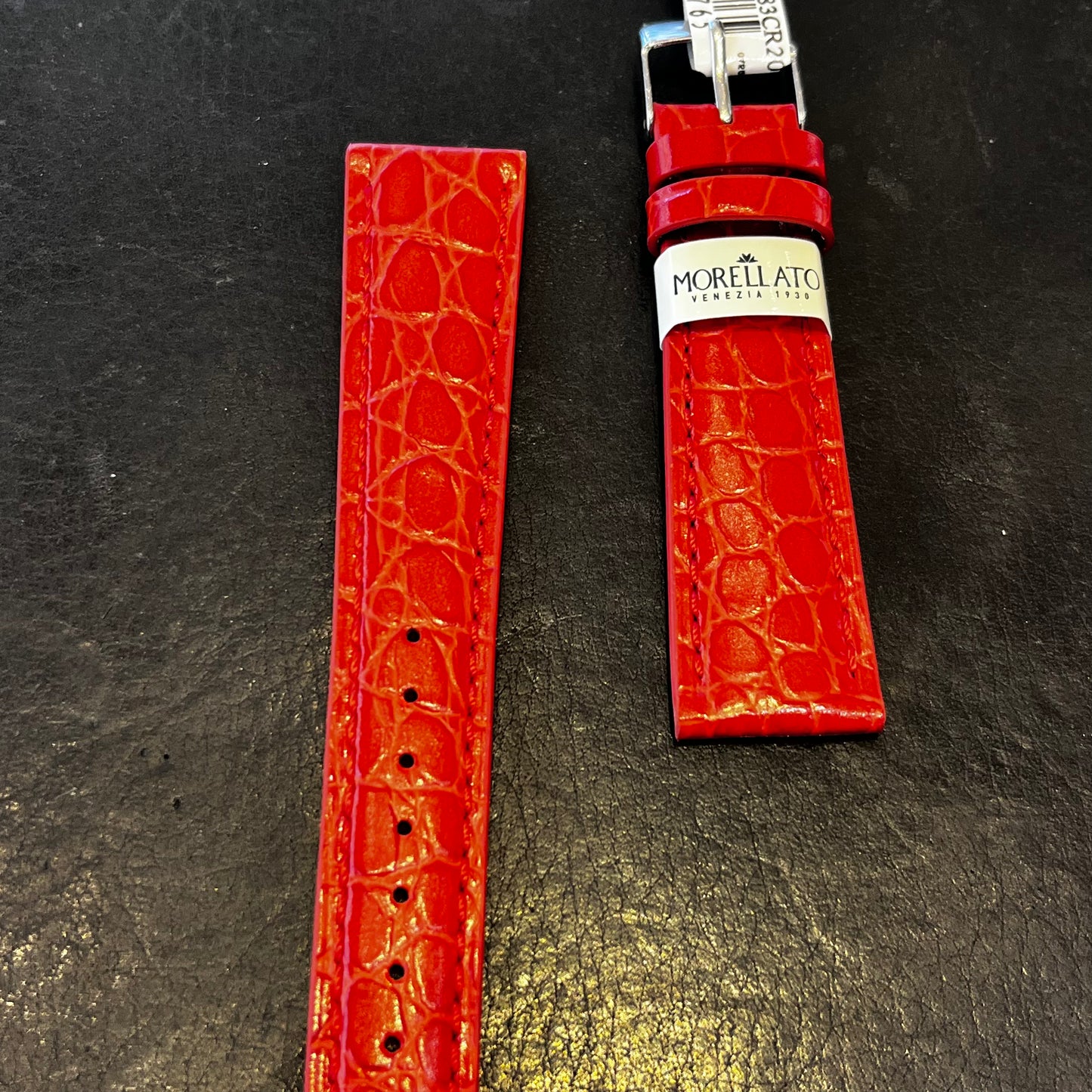 Cinturino per Orologio in pelle Rosso (stampa alligatore)
