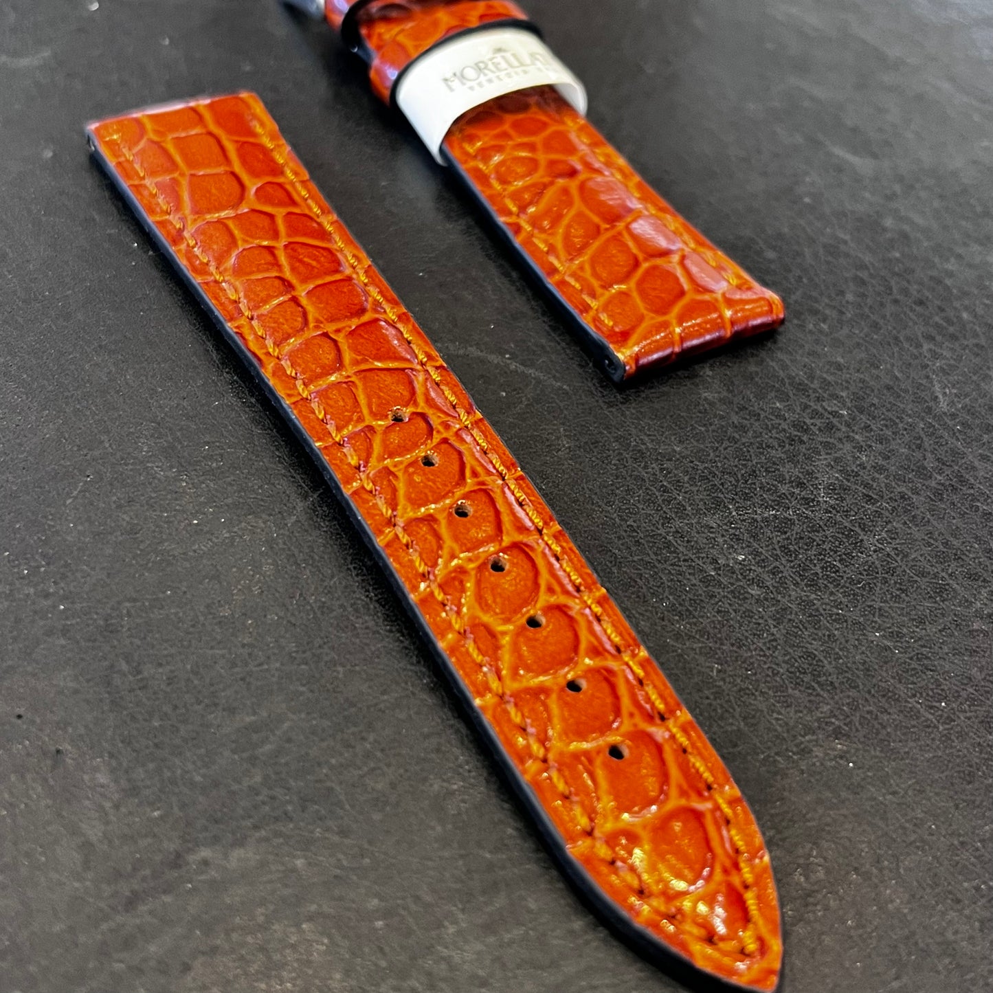 Cinturino per Orologio in pelle Marrone (stampa alligatore)