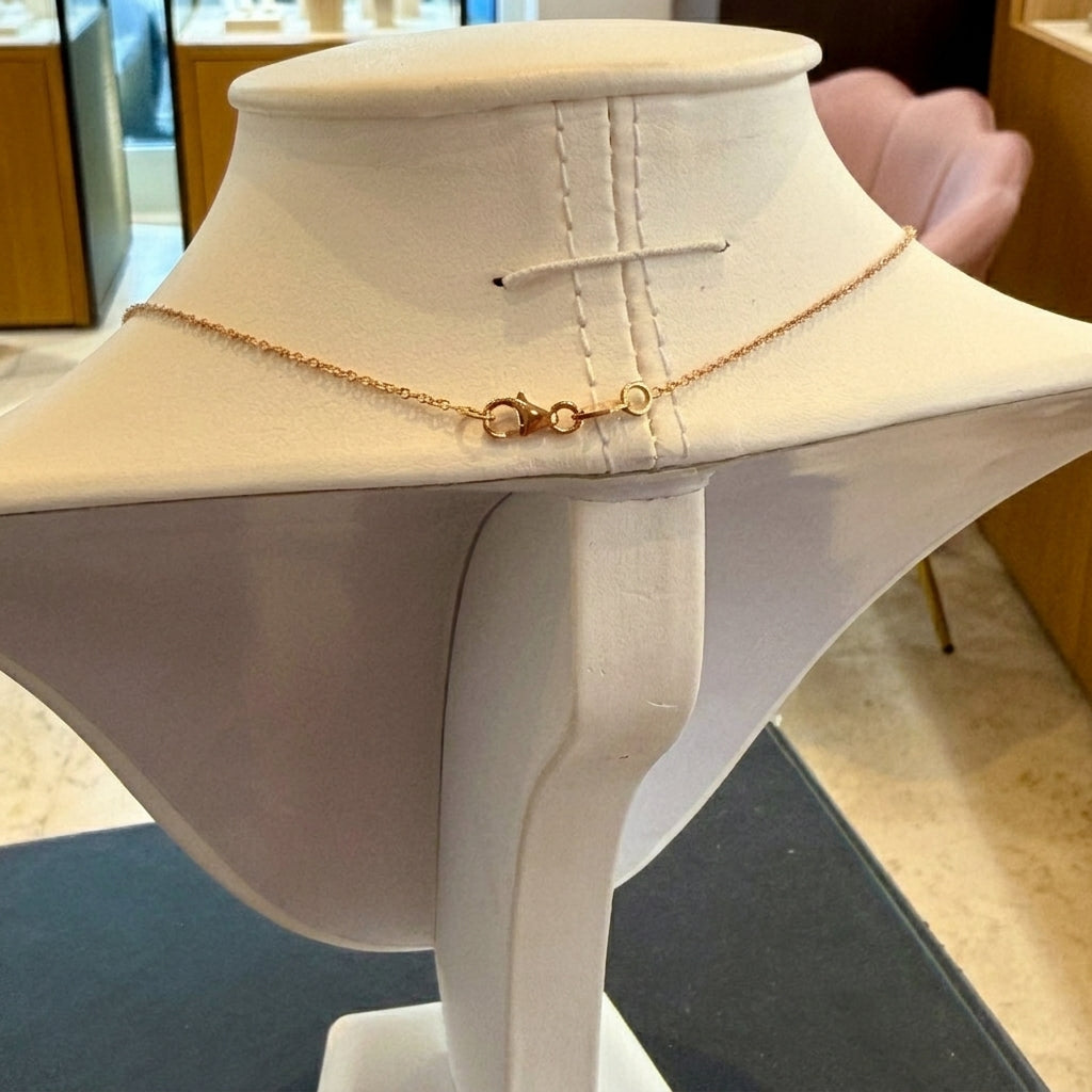 Girocollo Punto Luce in Oro Rosa 18kt con Tormalina Verde