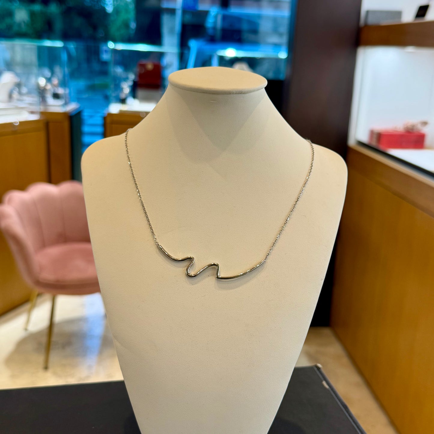 Collana Argento Onda Fluida