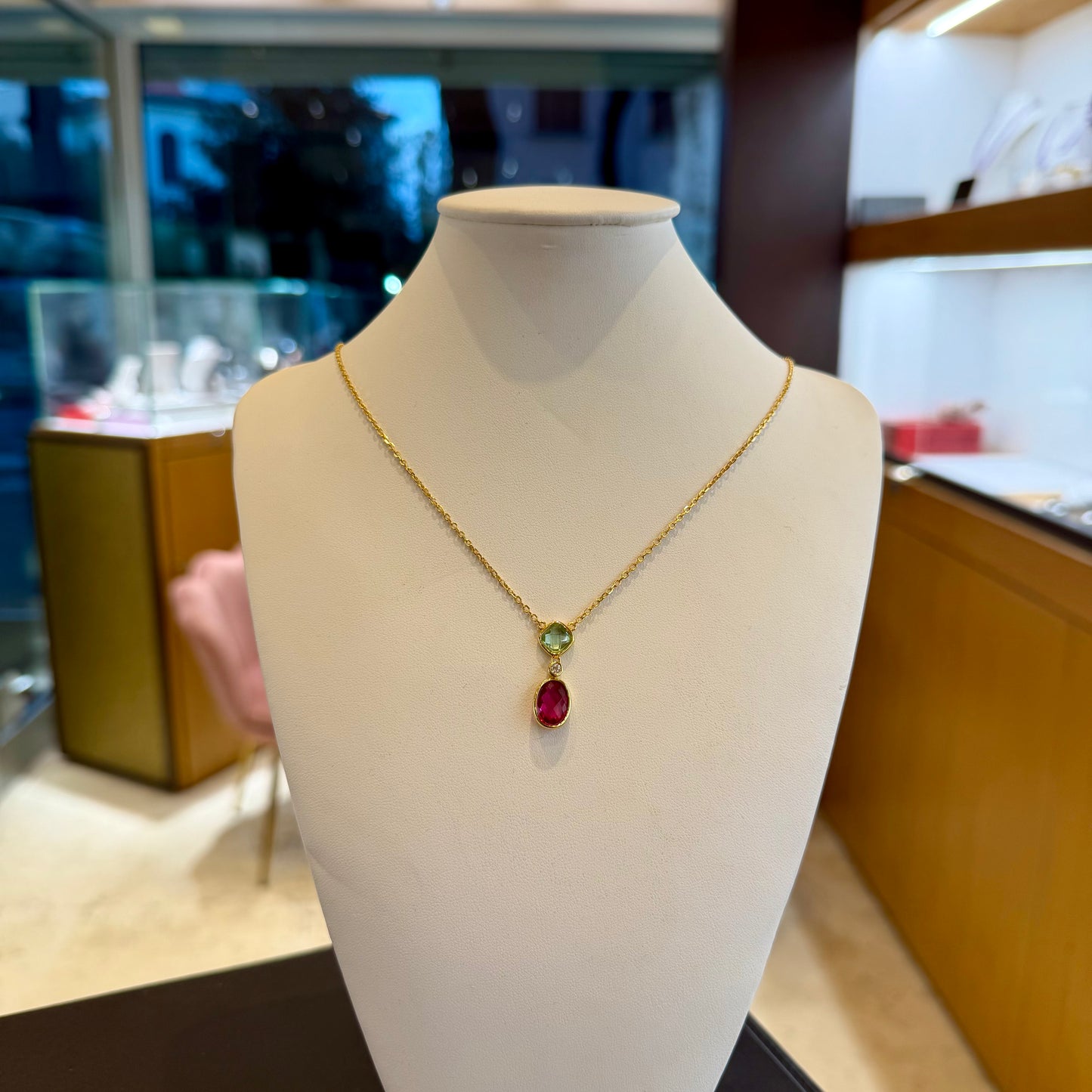 Collana Color Mix Peridoto & Rubino