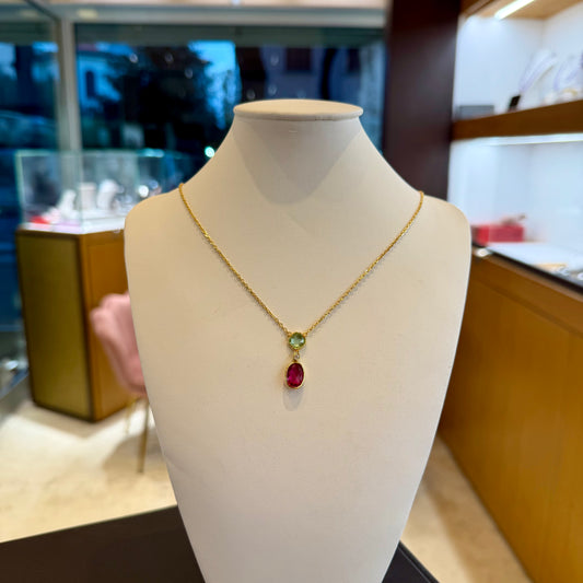 Collana Color Mix Peridoto & Rubino