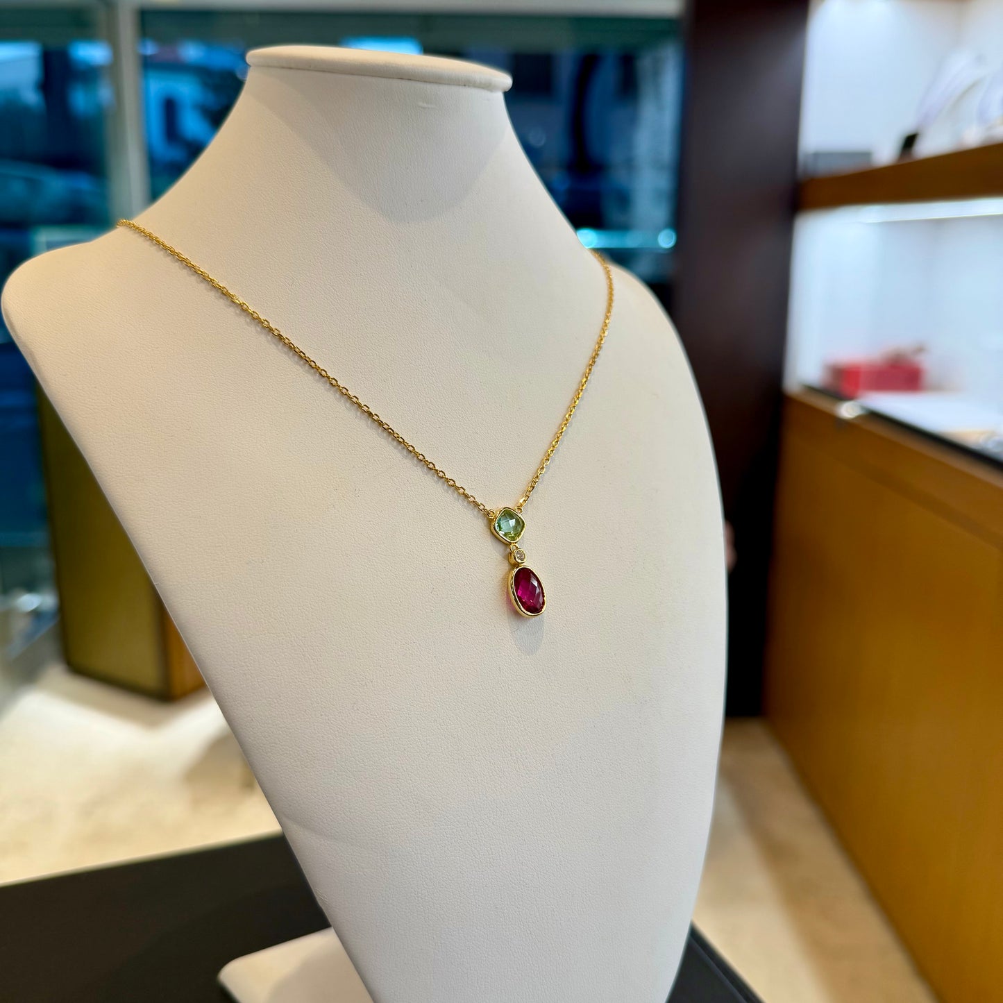 Collana Color Mix Peridoto & Rubino