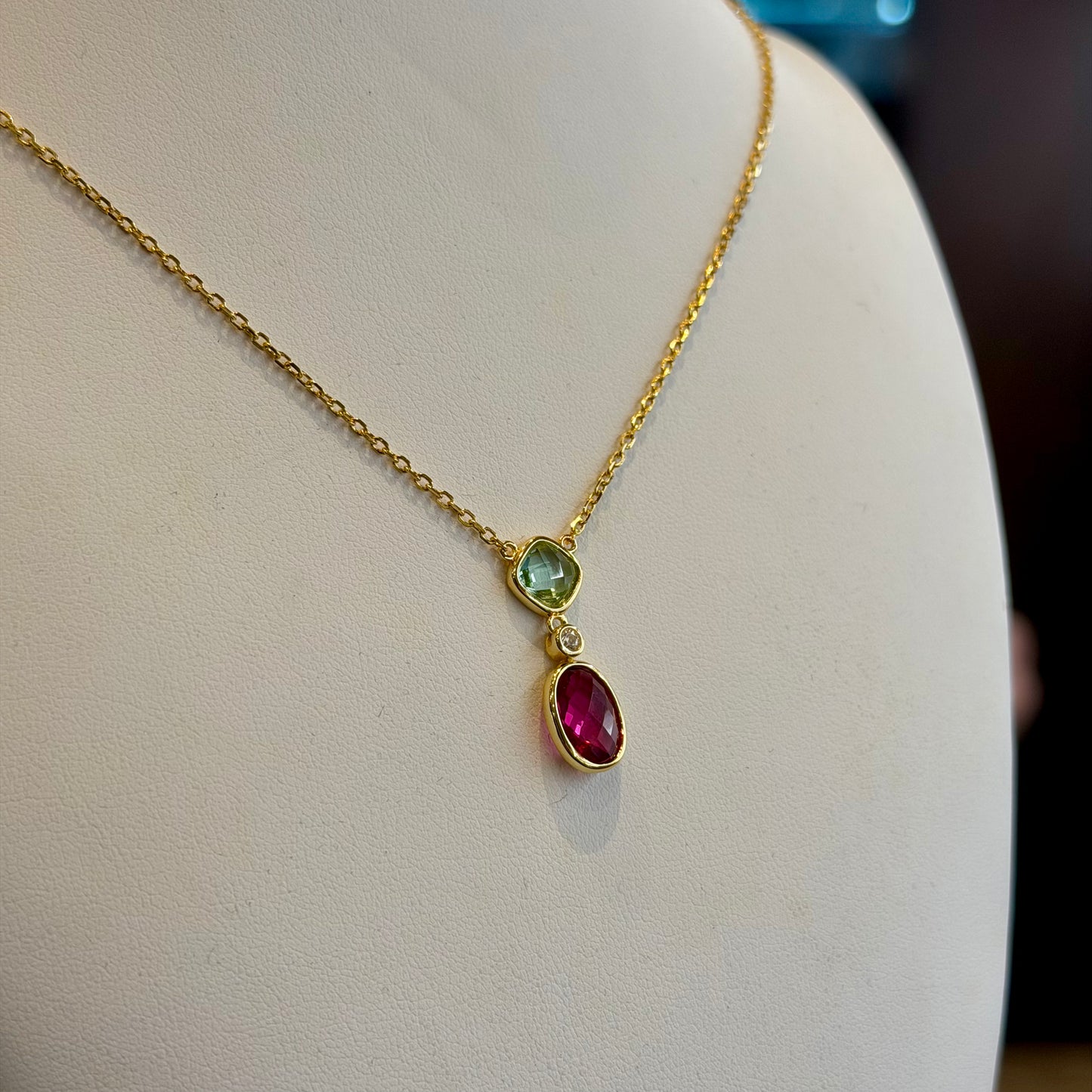 Collana Color Mix Peridoto & Rubino