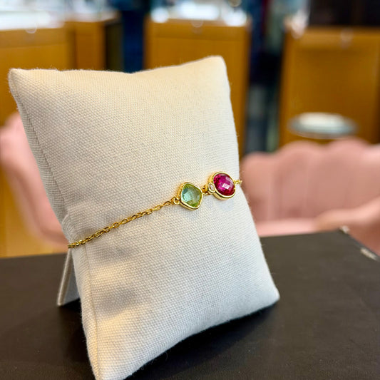 Bracciale Color Mix Peridoto & Rubino