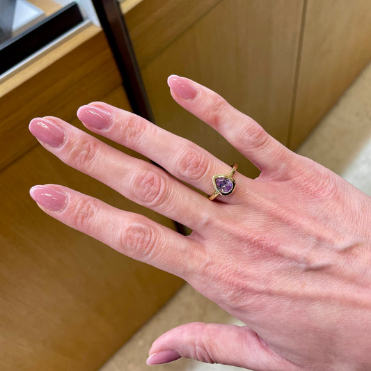 Anello Goccia Ametista