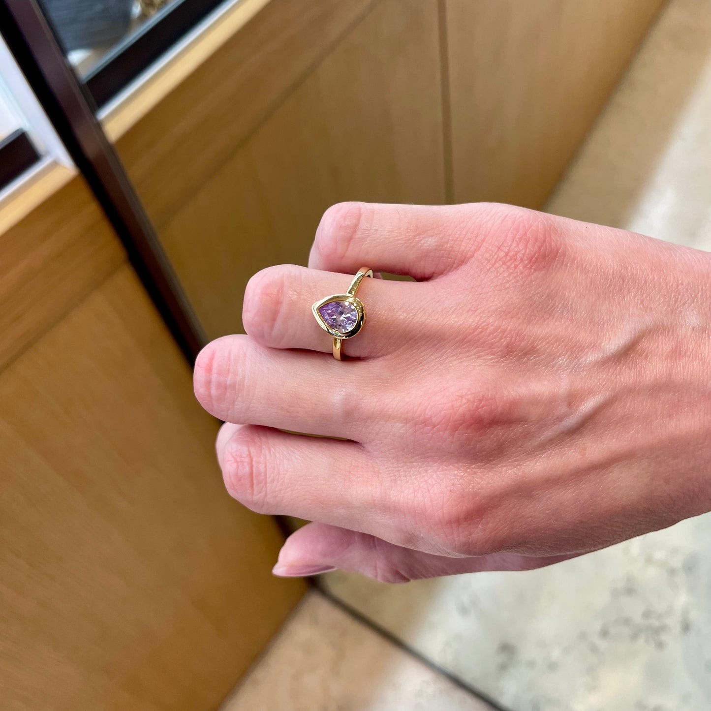 Anello Goccia Ametista