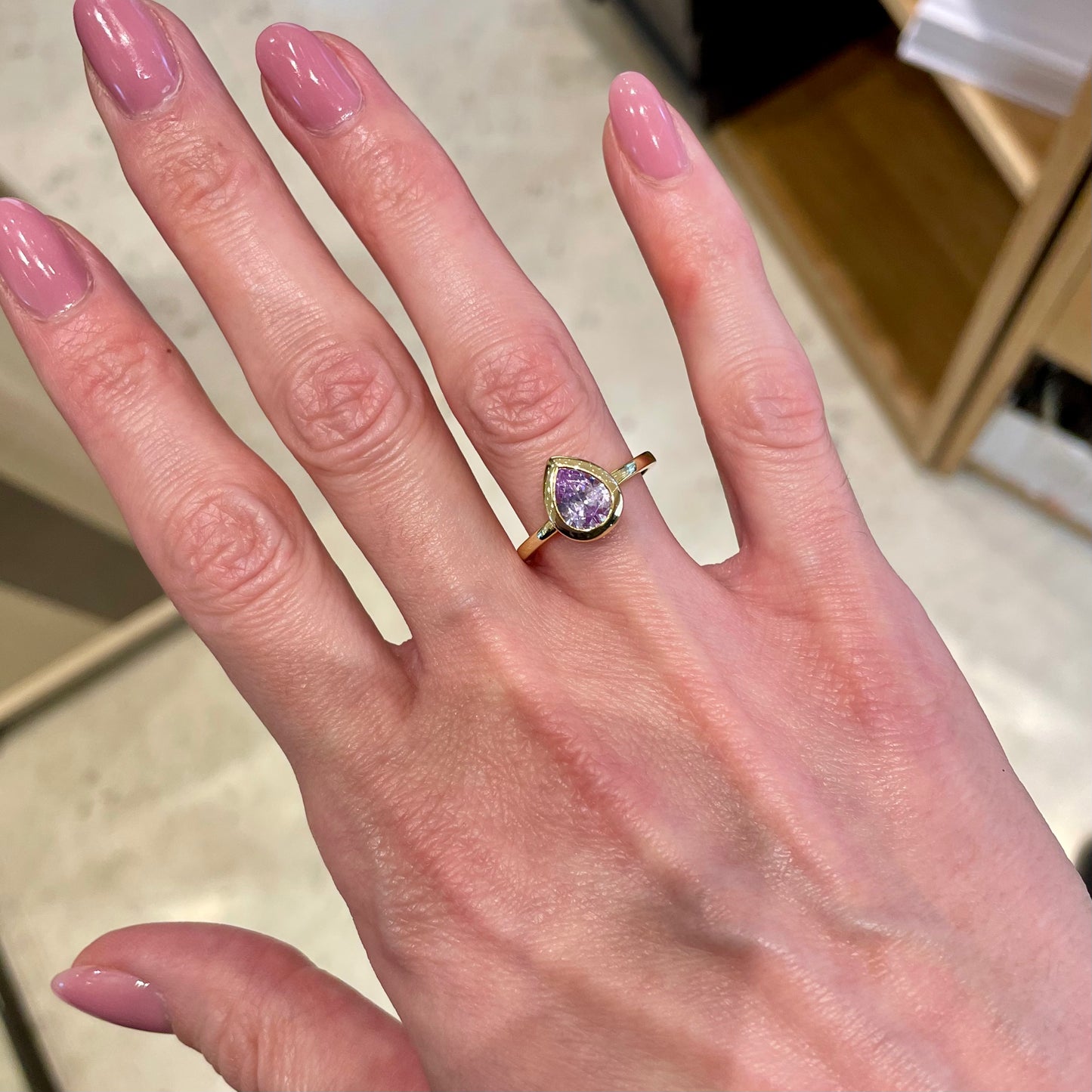 Anello Goccia Ametista