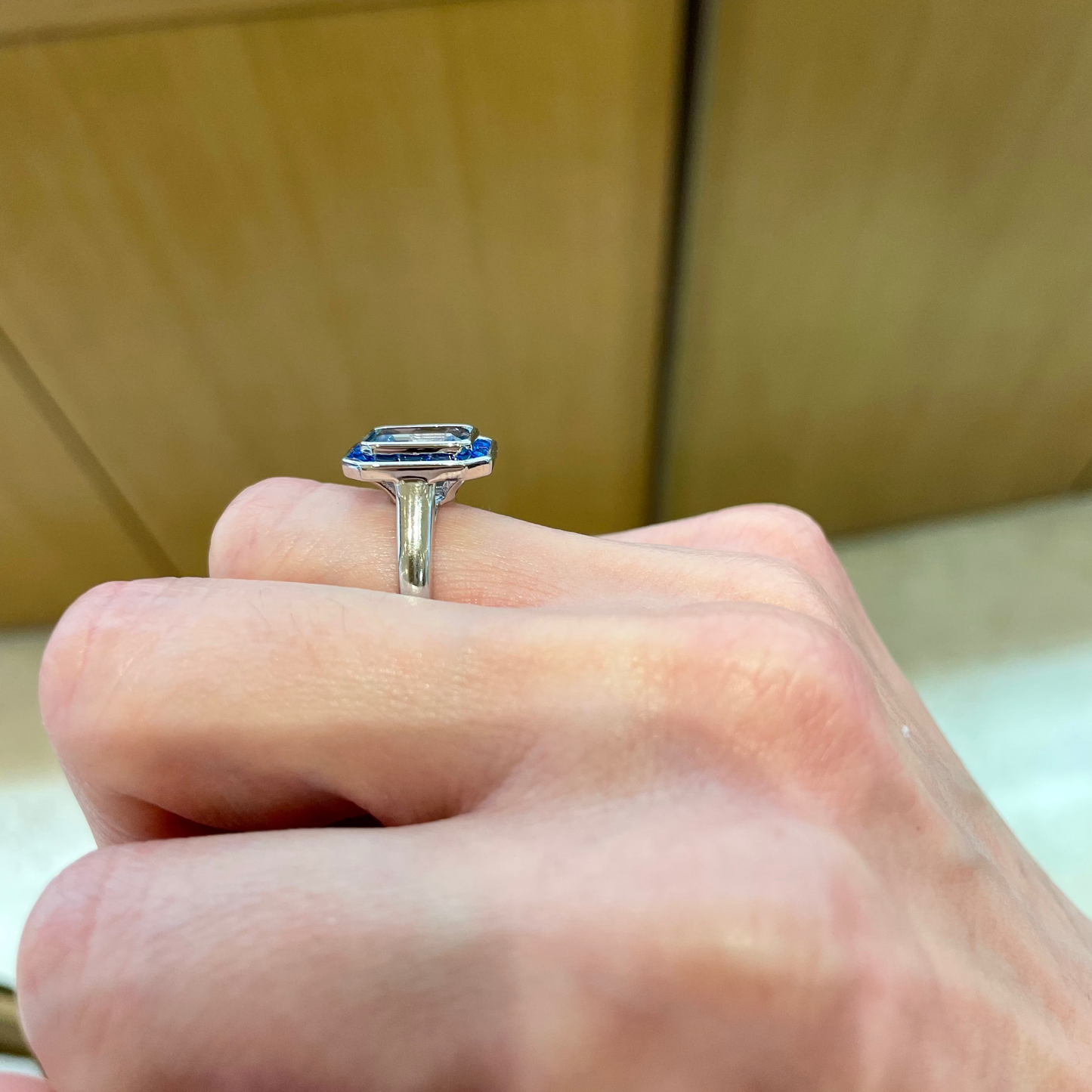 Anello Blu Square