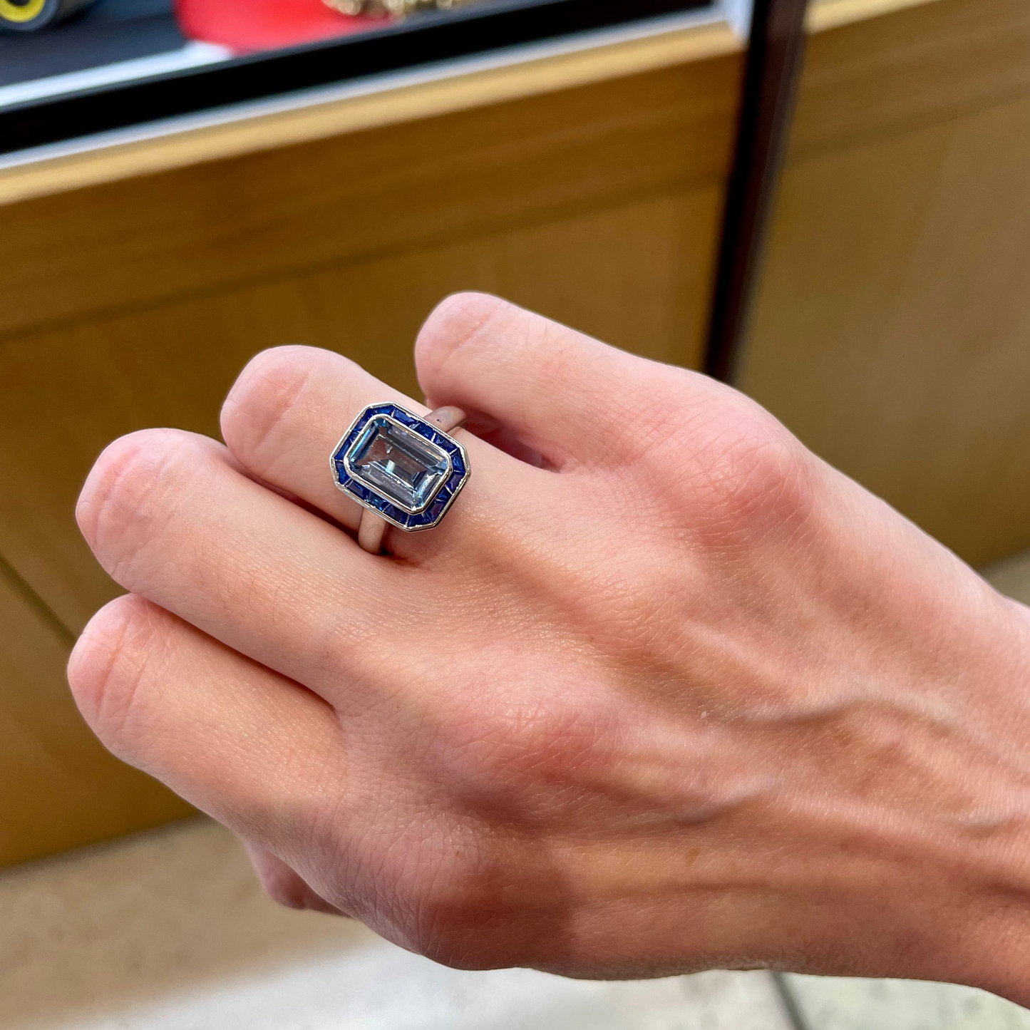 Anello Blu Square