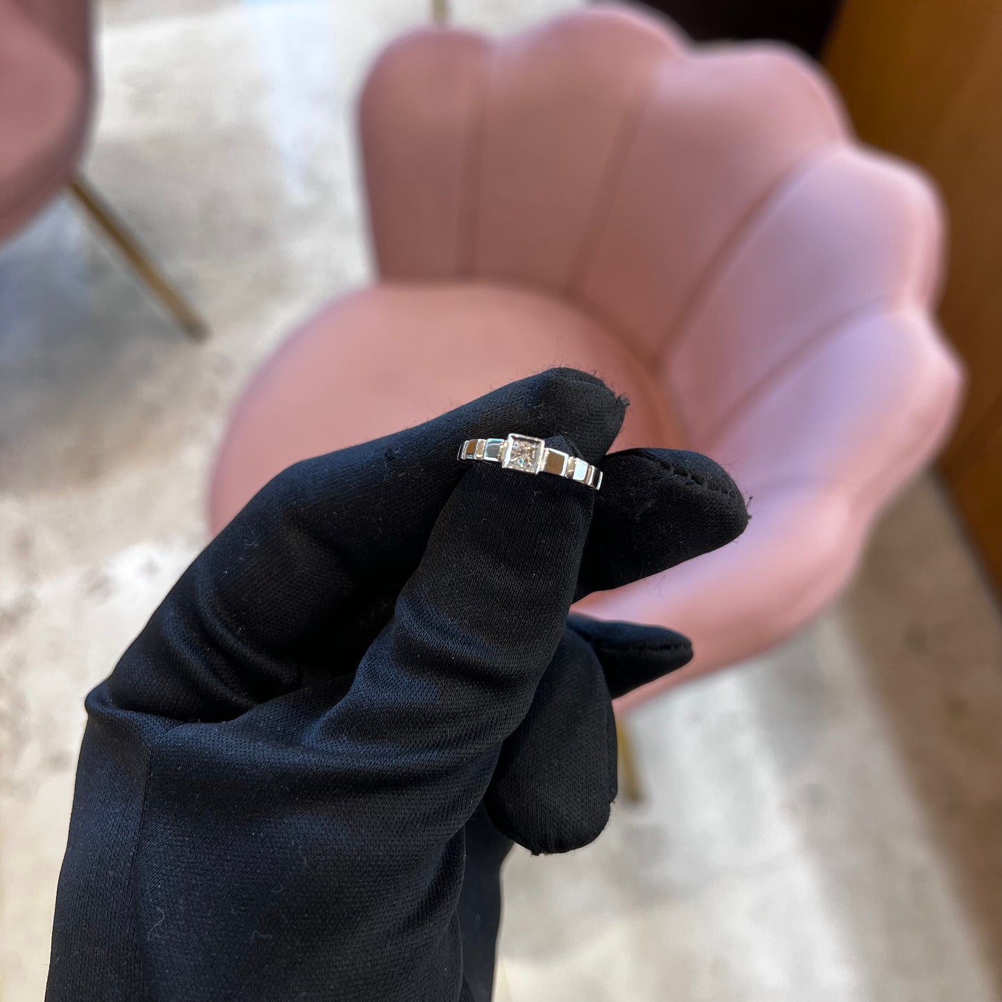 Anello Solitario da Uomo in Oro Bianco 18kt e Diamante