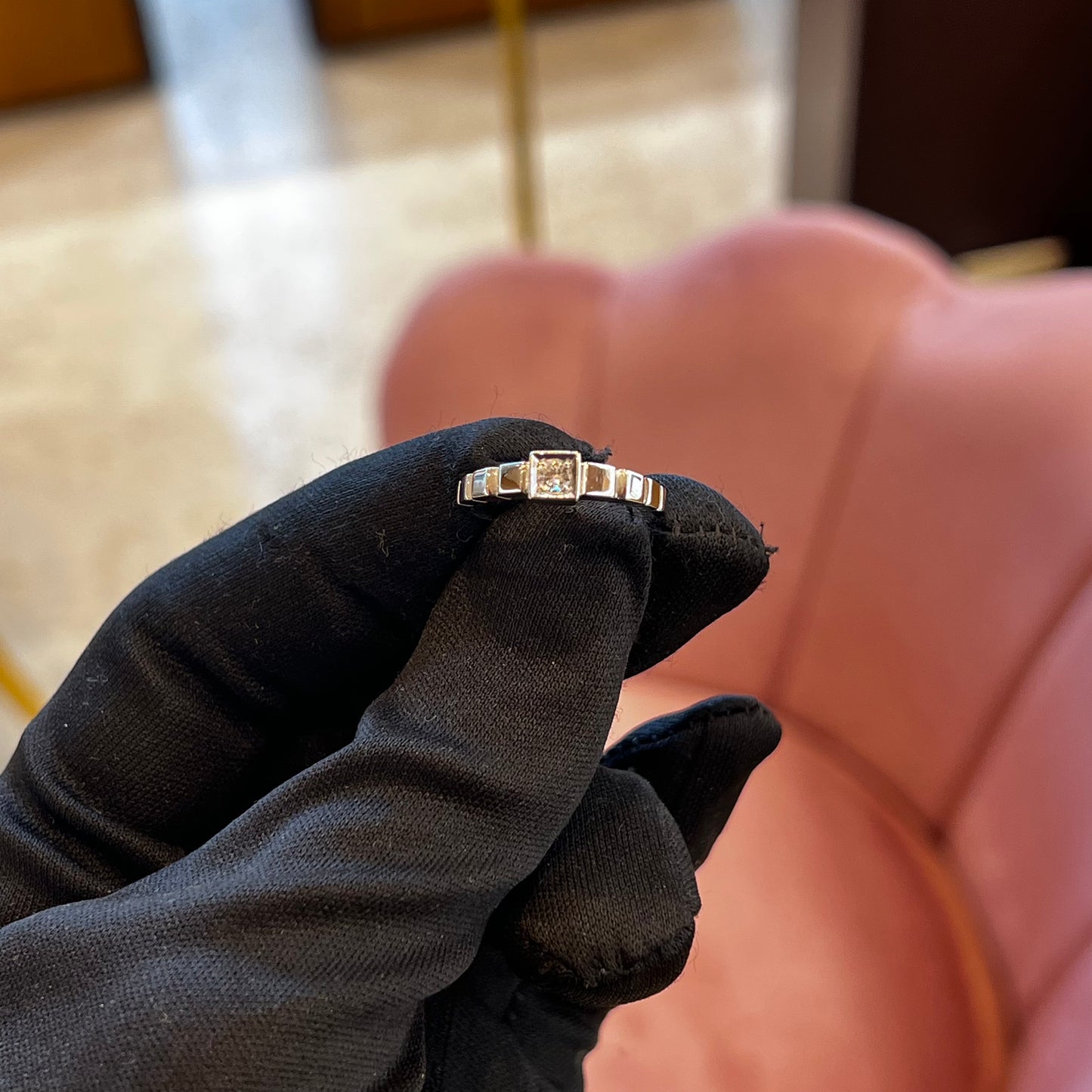 Anello Solitario da Uomo in Oro Bianco 18kt e Diamante
