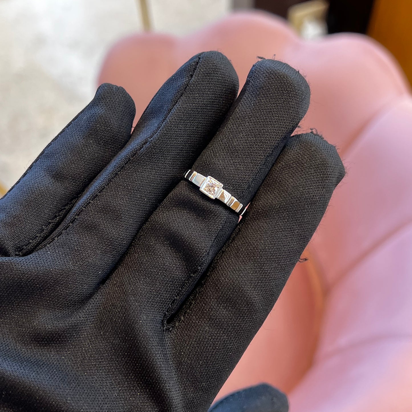 Anello Solitario da Uomo in Oro Bianco 18kt e Diamante