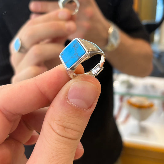 Anello Turchese Uomo