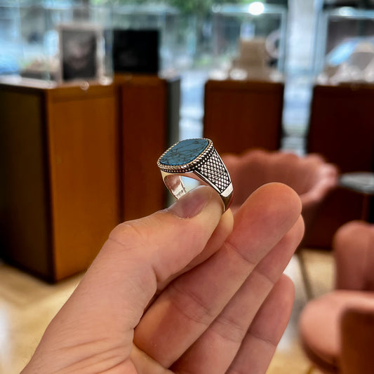 Anello Turchese Uomo
