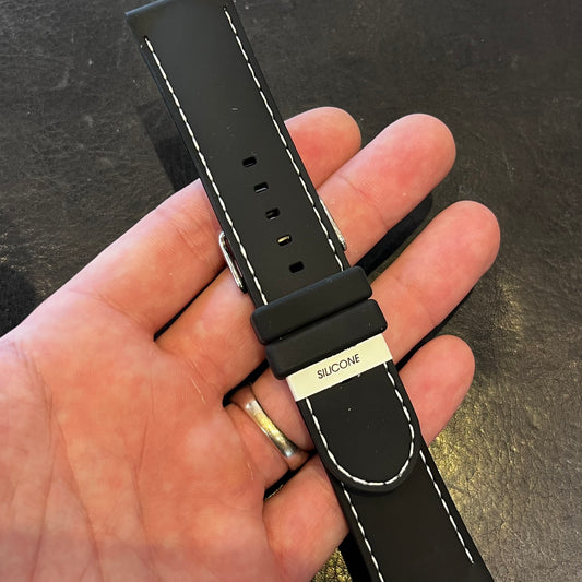 Cinturino per orologi in Silicone Nero Liscio