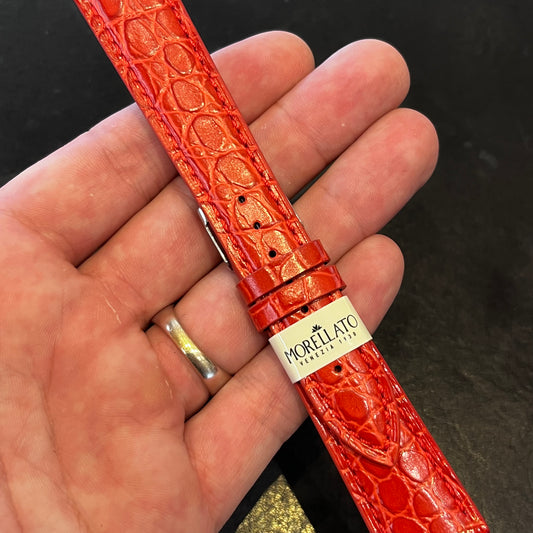 Cinturino per Orologio in pelle Rosso (stampa alligatore)
